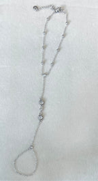 Cadena de mano cristal anular medio y muñeca