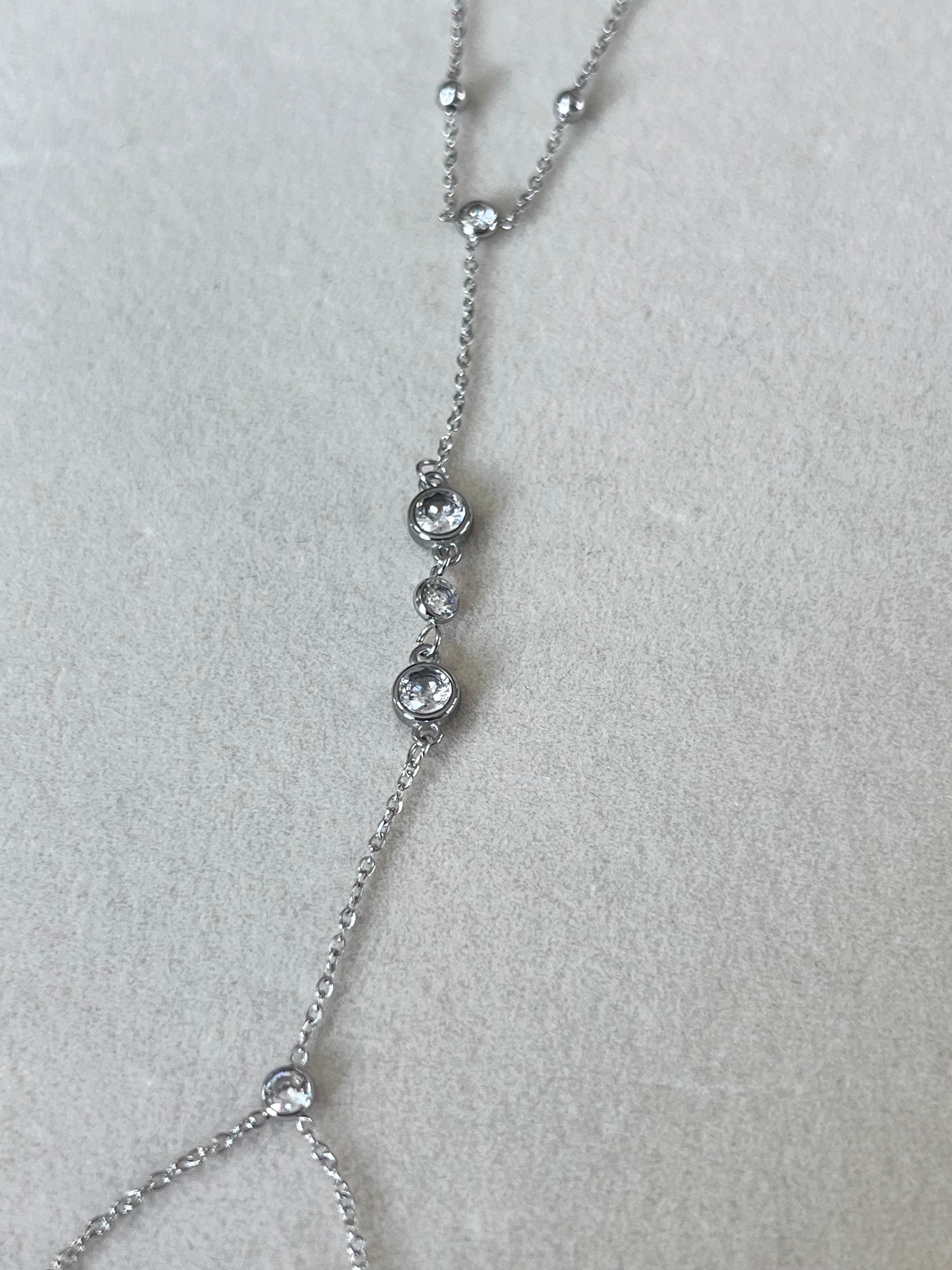 Cadena de mano cristal anular medio y muñeca