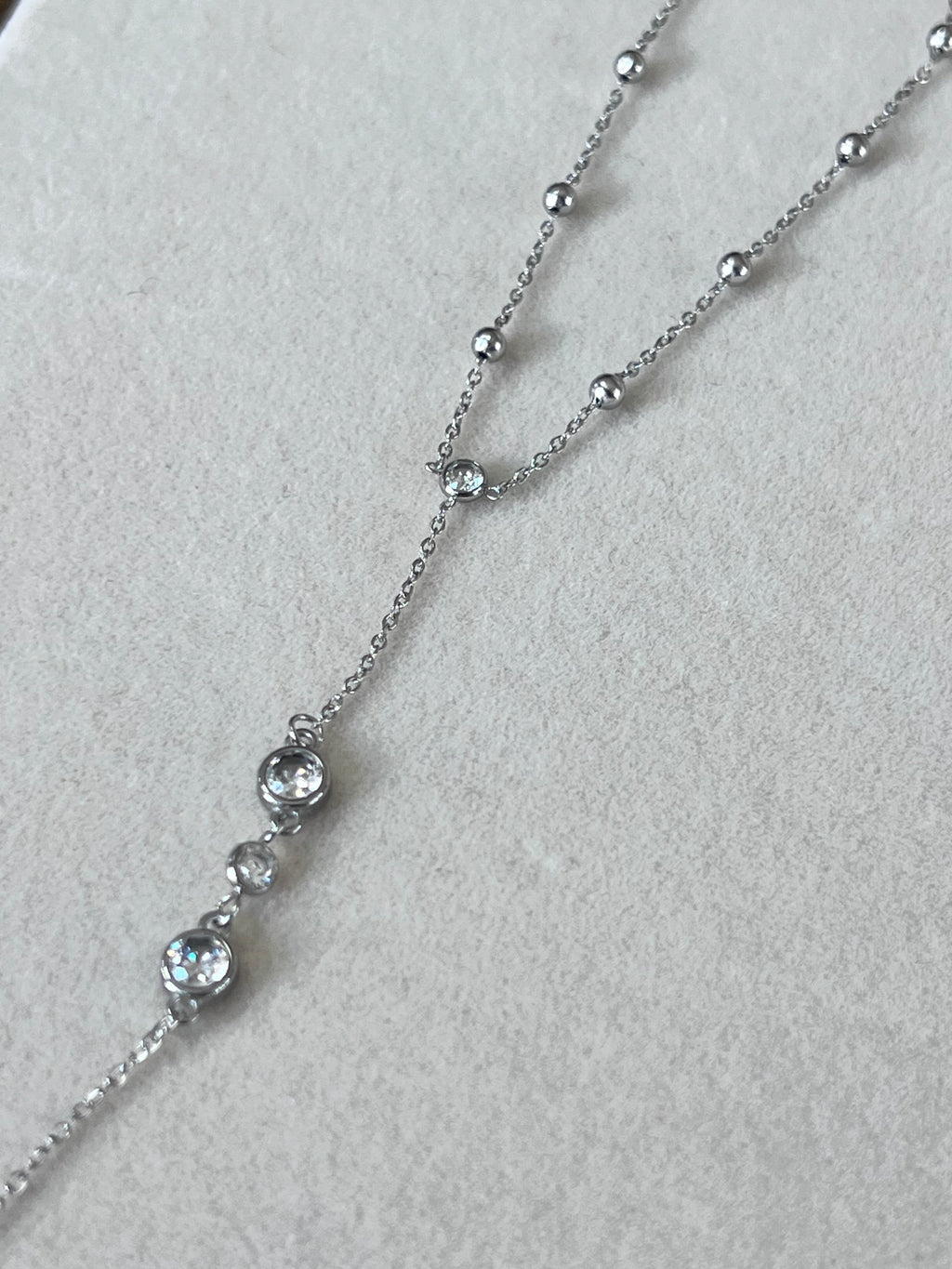 Cadena de mano cristal anular medio y muñeca