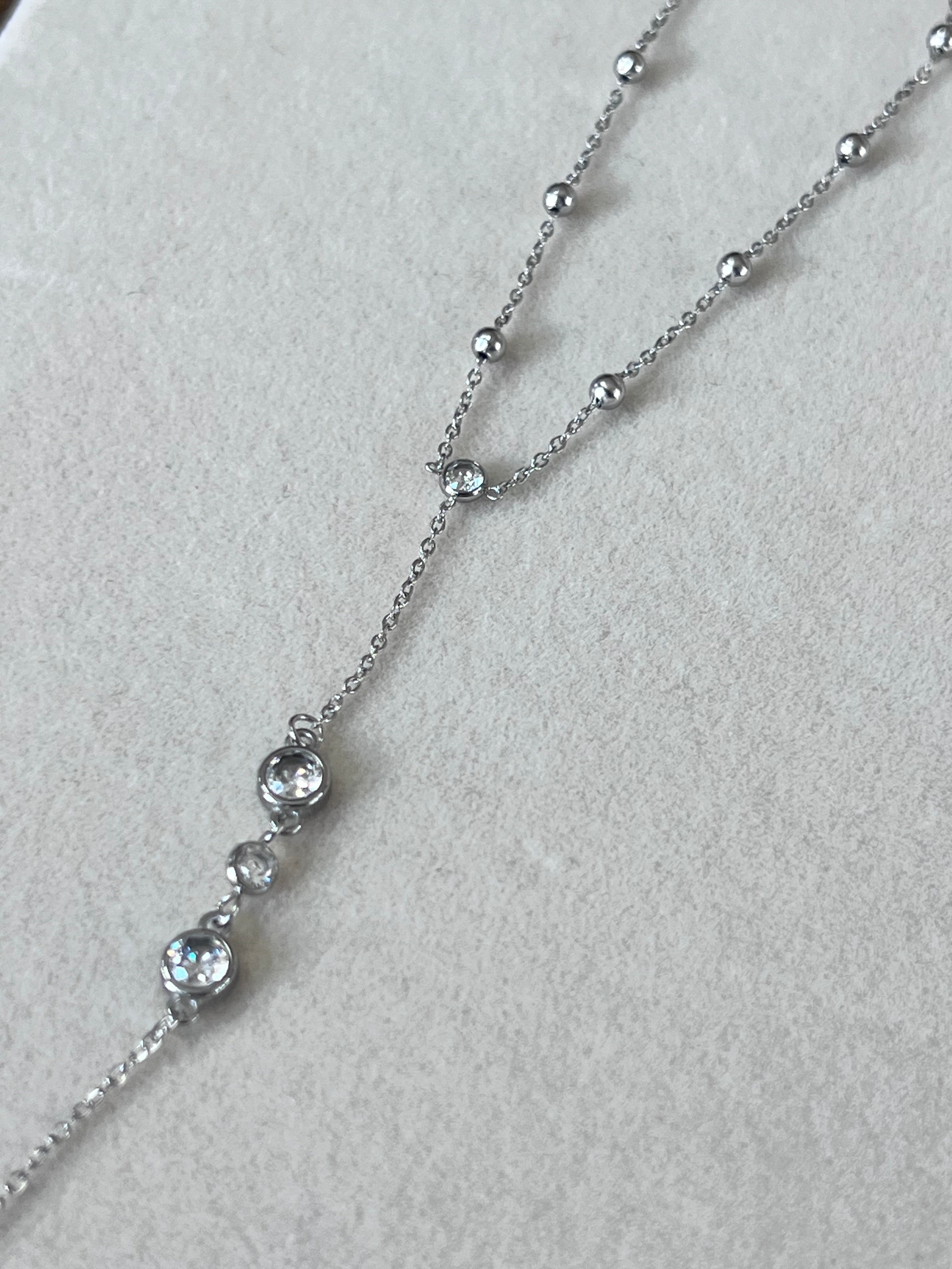 Cadena de mano cristal anular medio y muñeca