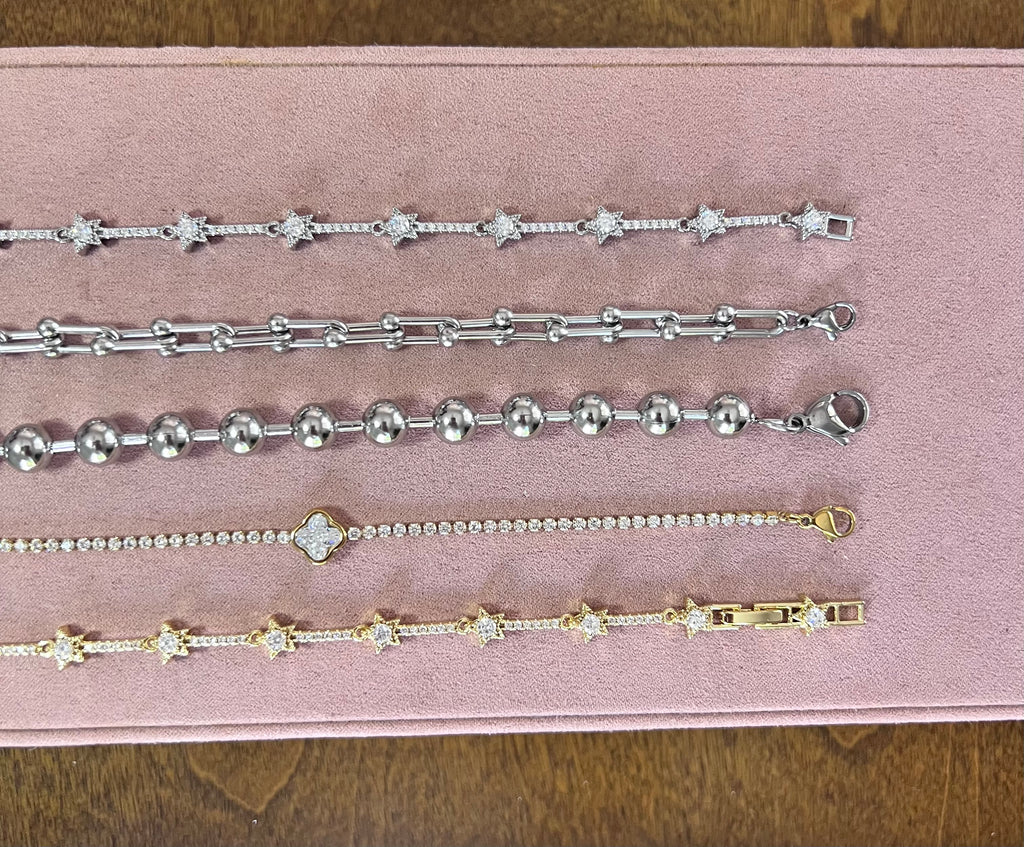 Brazalete perla metálica